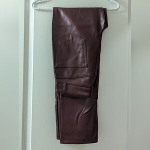 Faux leather straight leg pants